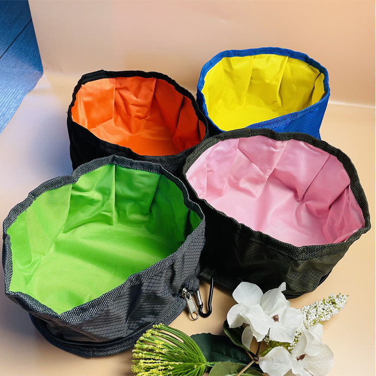 Travel Packable Dog Bowl - Green and Pink